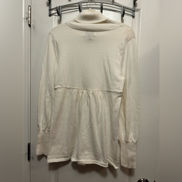 Sonoma Life-style sweater size Large ivory‎ turtleneck button neck & sleeve NWT - Picture 2 of 16